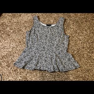 Forever 21 Black and White Peplum Top